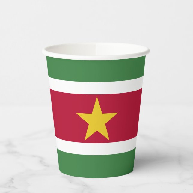Suriname Flag Paper Cups (Left)