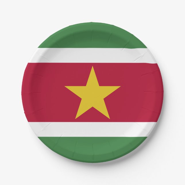 Suriname Flag Paper Plate (Front)