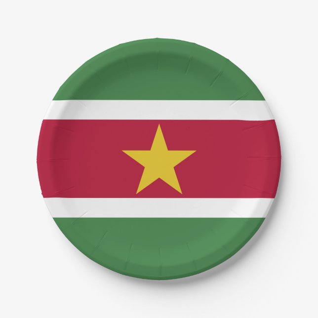 Suriname Flag Paper Plate (Front)