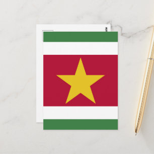 Suriname flag postcard