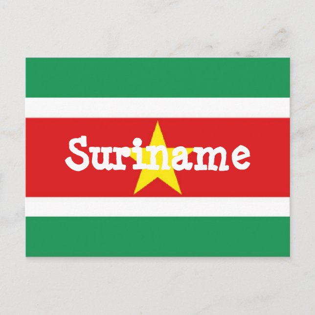 Suriname flag postcard (Front)