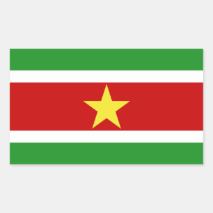 Suriname Flag   Rectangular Sticker