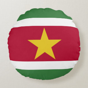 Suriname Flag Round Cushion