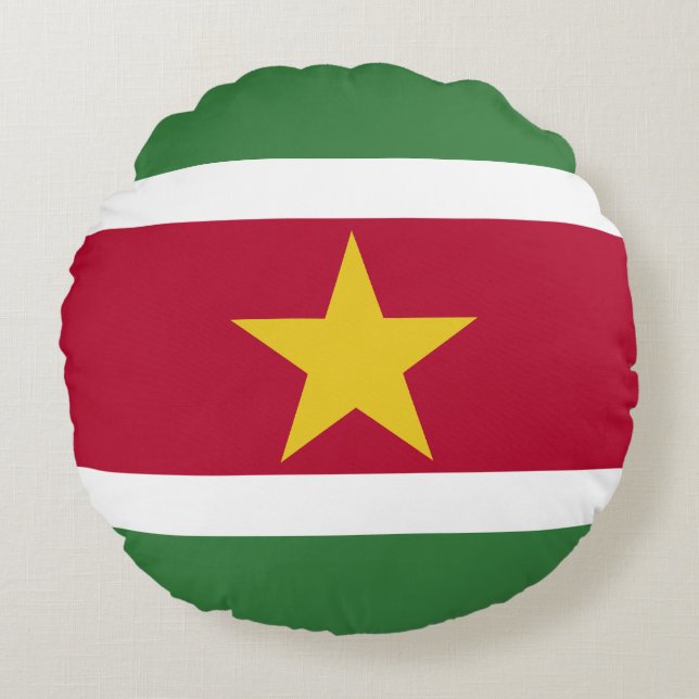 Suriname Flag Round Cushion (Front)