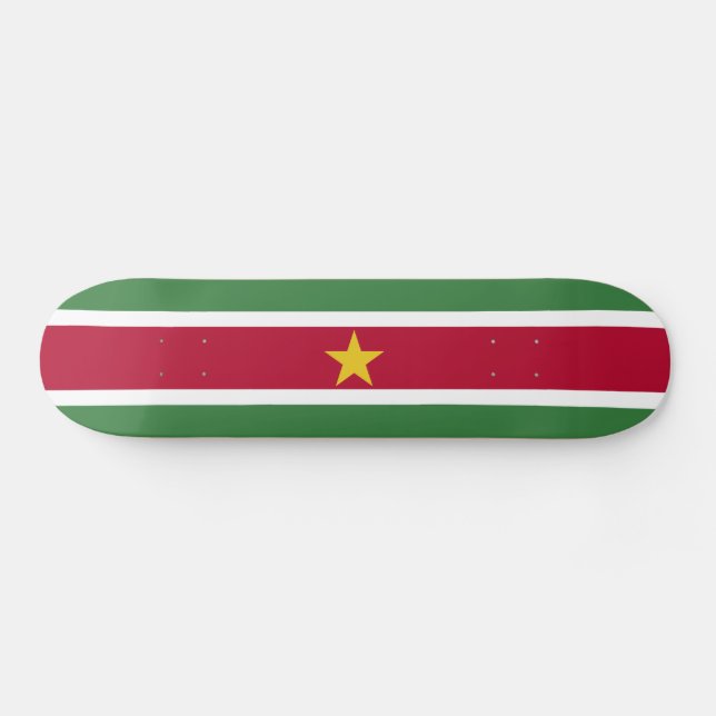 Suriname Flag Skateboard (Horz)