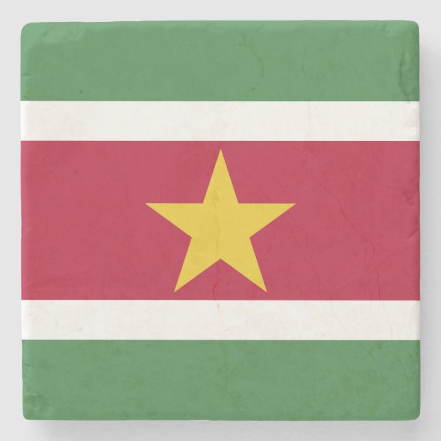 Suriname Flag Stone Coaster (Front)