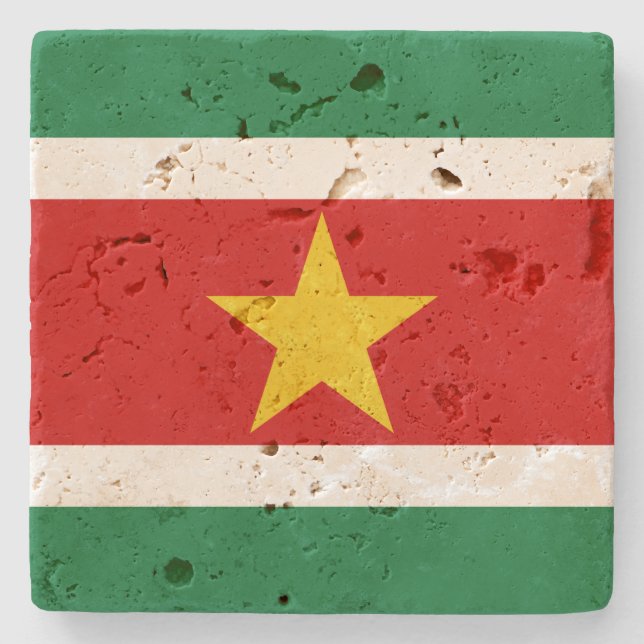 Suriname Flag Stone Coaster (Front)