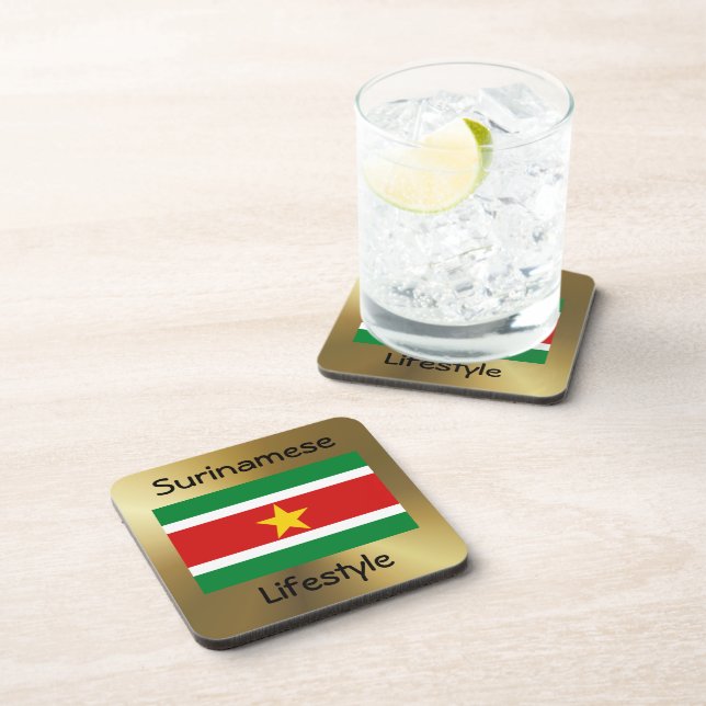 Suriname Flag+Text Coaster (Right Side)