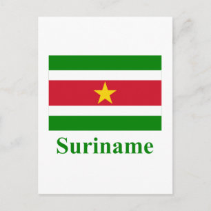 Suriname Flag with Name Postcard