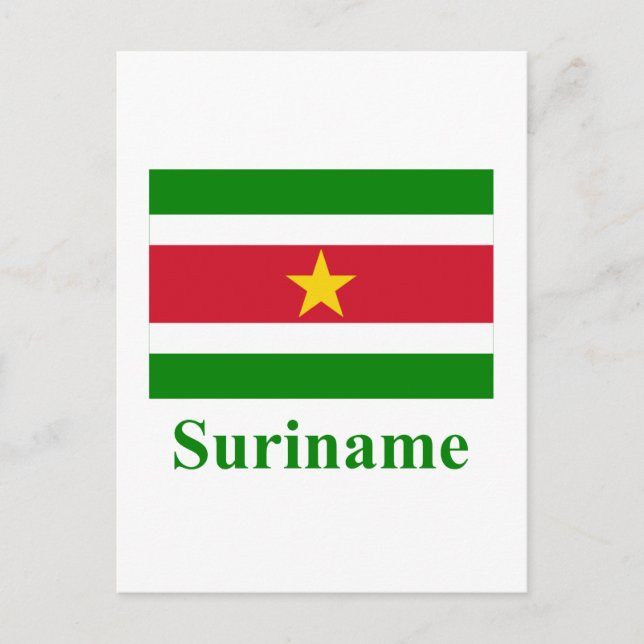 Suriname Flag with Name Postcard (Front)