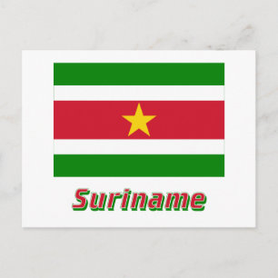 Suriname Flag with Name Postcard