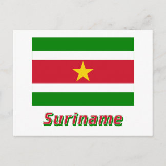 Suriname Flag with Name Postcard