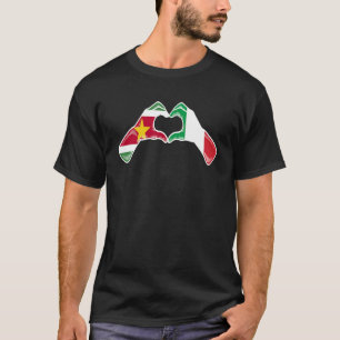 Suriname Italy Flag Surinamese Italian Heart T-Shirt