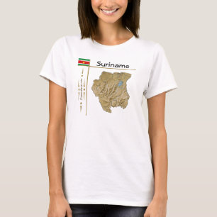 Suriname Map + Flag + Title T-Shirt