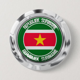 Suriname Round Emblem 7.5 Cm Round Badge