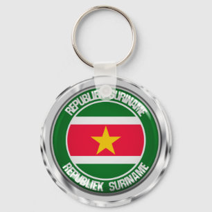 Suriname Round Emblem Key Ring
