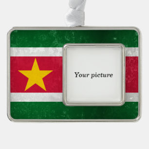 Suriname Silver Plated Framed Ornament