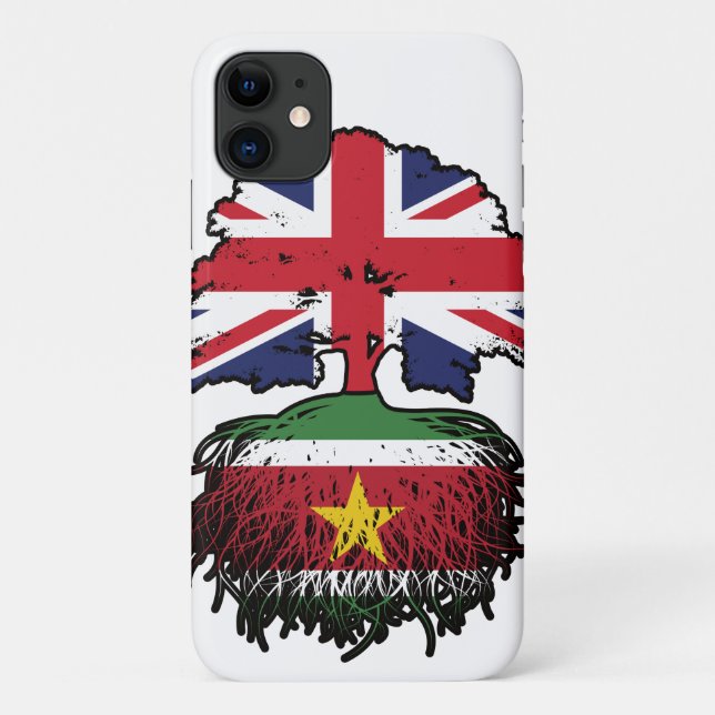 Suriname Surinamese British UK Tree Roots Flag Case-Mate iPhone Case (Back)