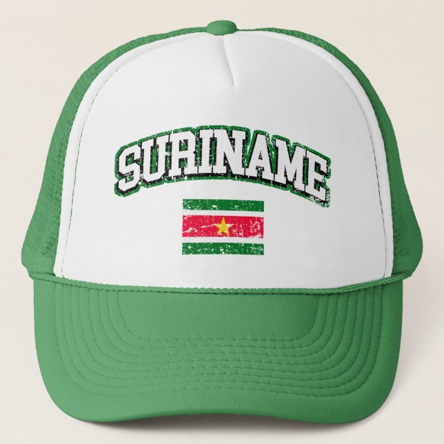 Suriname Vintage Flag Trucker Hat (Front)
