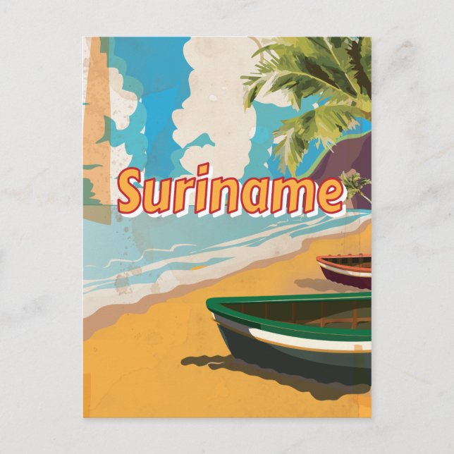 Suriname Vintage vacation Poster Postcard (Front)