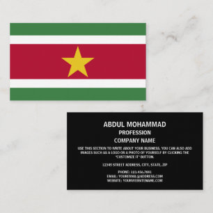 Surinamese Flag, Flag of Suriname Business Card