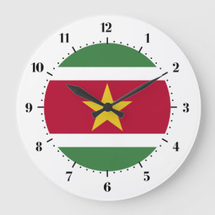 Surinamese flag large clock