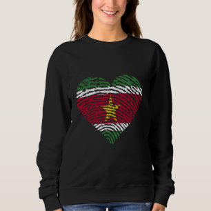 Surinamese Pride Suriname Flag Heart Surinamese Ro Sweatshirt