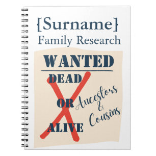 [Surname] Family Research (Wanted Poster) Notebook