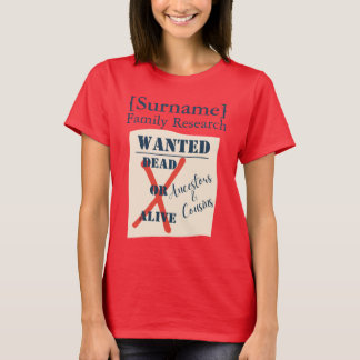 [Surname] Family Research (Wanted Poster) T-Shirt