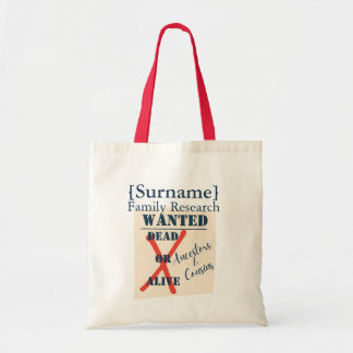 [Surname] Family Research (Wanted Poster) Tote Bag