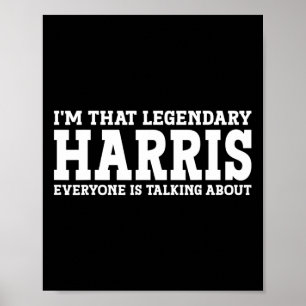 Surname Funny Team Family Last Name Harris  Poster