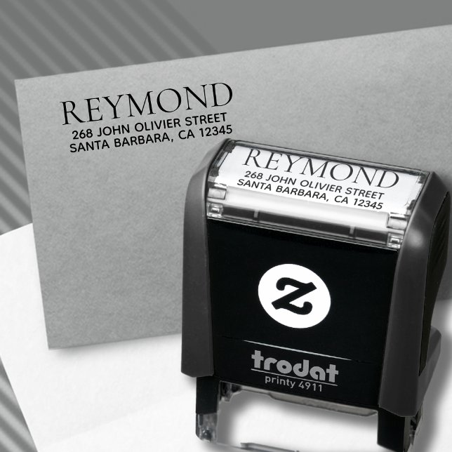 Surname with return address self-inking stamp (Creator Uploaded)