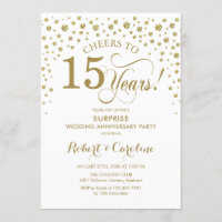 Surprise 15th Anniversary Celebration - Gold White
