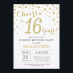 Surprise 16th Birthday Gold Glitter Diamond Invitation<br><div class="desc">Surprise 16th Birthday Invitation with Gold Glitter Diamond Background. Gold Confetti. Kids Birthday. Boy or Girl Teen Lady Teenage Birthday. For further customisation,  please click the "Customise it" button and use our design tool to modify this template.</div>