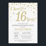 Surprise 16th Birthday Gold Glitter Diamond Invitation<br><div class="desc">Surprise 16th Birthday Invitation with Gold Glitter Diamond Background. Gold Confetti. Kids Birthday. Boy or Girl Teen Lady Teenage Birthday. For further customisation,  please click the "Customise it" button and use our design tool to modify this template.</div>