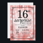 Surprise 16th Birthday Invitation Red Glitter<br><div class="desc">Surprise 16th Birthday Invitation with Red String Lights with Red Glitter Background. Red Birthday. Kids Birthday. Boy or Girl Bday Invite. 13th 15th 16th 18th 20th 21st 30th 40th 50th 60th 70th 80th 90th 100th, Any age. For further customisation, please click the "Customise it" button and use our design tool...</div>
