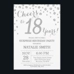 Surprise 18th Birthday Silver Glitter Diamond Invitation<br><div class="desc">Surprise 18th Birthday Invitation with Silver Glitter Diamond Background. Silver Confetti. Adult Birthday. Male Men or Women Birthday. For further customisation,  please click the "Customise it" button and use our design tool to modify this template.</div>