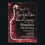 Surprise 18th Birthday Wine Aged to Perfection Red Invitation<br><div class="desc">Surprise 18th Wine Birthday Invitation. Aged to Perfection. Black and Red Glitter. Red Wine. Wine Tasting Invitation. Black and Gold Glitter Champagne. 18th 20th 21st 30th 40th 50th 60th 70th 80th 90th 100th, Any Ages. For further customisation, please click the "Customise it" button and use our design tool to modify...</div>