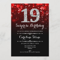 Surprise 19th Birthday - Red Black Silver