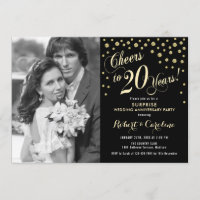 Surprise 20th Anniversary with Photo - Gold Black