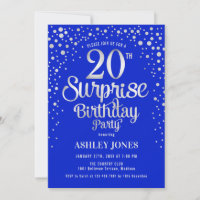 Surprise 20th Birthday Party - Silver & Royal Blue