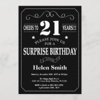 Surprise 21st Birthday Invitation Chalkboard