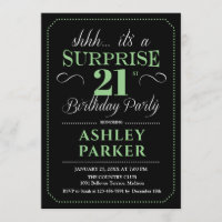 Surprise 21st Birthday Party - Black Green