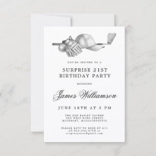 SURPRISE 21st Birthday Party Golf Theme Invitation