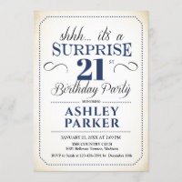 Surprise 21st Birthday Party - White Navy