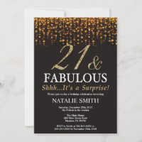 Surprise 21st Birthday Twenty One and Fabulous