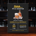 Surprise 21st Whiskey Bourbon Birthday Party Invitation<br><div class="desc">Raise a glass to celebrate in style with this Adult Whiskey Bourbon Birthday Party Invitation. Featuring a rustic yet sophisticated design inspired by classic whiskey labels, this invitation is perfect for enthusiasts of fine spirits. With bold typography and rich, earthy tones, it sets the mood for a night of toasts,...</div>