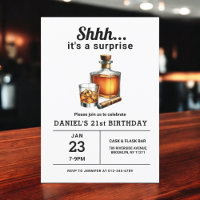 Surprise 21st Whiskey Cigar Bourbon Birthday Party