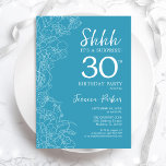 Surprise 30th Birthday - Floral Light Blue Invitation<br><div class="desc">Floral Light Blue Surprise 30th Birthday Invitation. Minimalist modern feminine design features botanical accents and typography script font. Simple floral invite card perfect for a stylish female surprise bday celebration.</div>