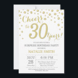 Surprise 30th Birthday Gold Glitter Diamond Invitation<br><div class="desc">Surprise 30th Birthday Invitation with Gold Glitter Diamond Background. Gold Confetti. Adult Birthday. Male Men or Women Birthday. For further customisation,  please click the "Customise it" button and use our design tool to modify this template.</div>